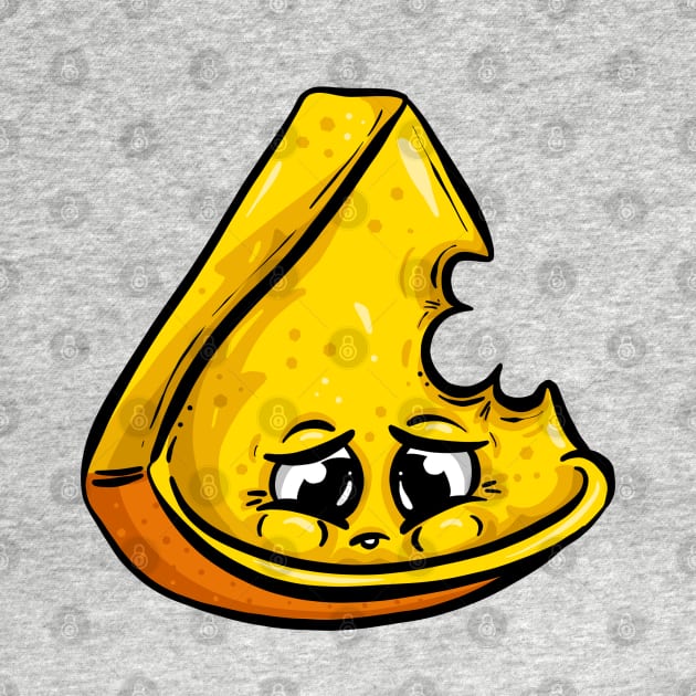 The Half Eaten Sad Cheese Cartoon by Squeeb Creative